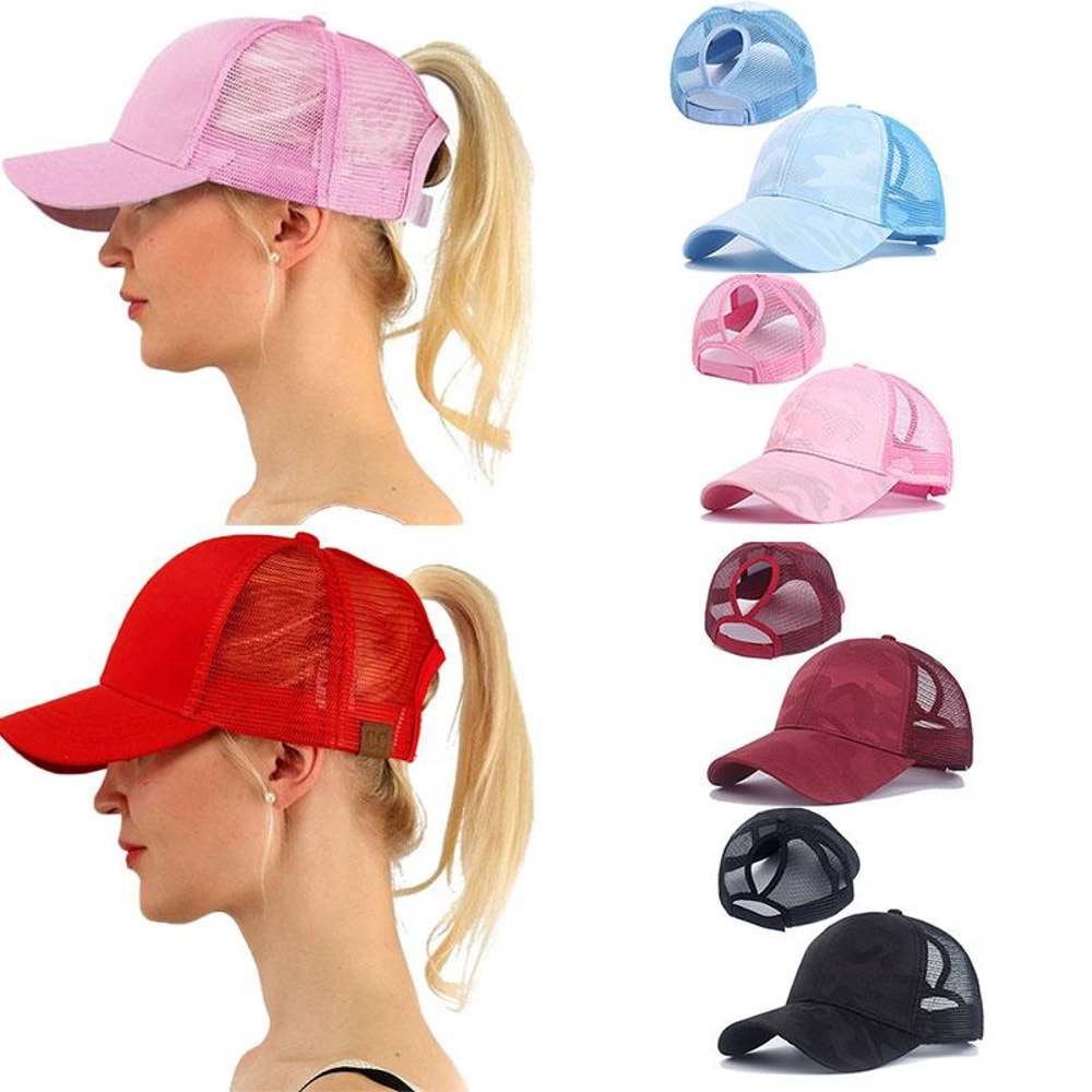 Summer Breathable High Ponytail Hat Mesh Baseball Cap Quick Dry Adjustable Sun Sports Cap For Women 2