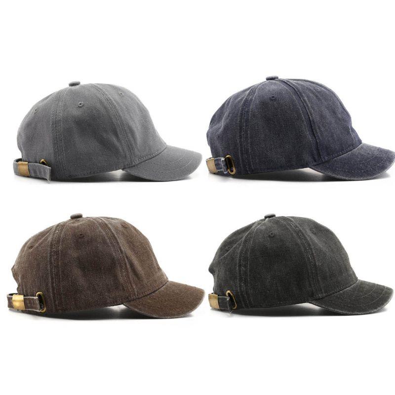 Retro Short Brim Baseball Cap Adjustable Outdoor Sun Hat For Men Women Cotton Streetwear Hat 2