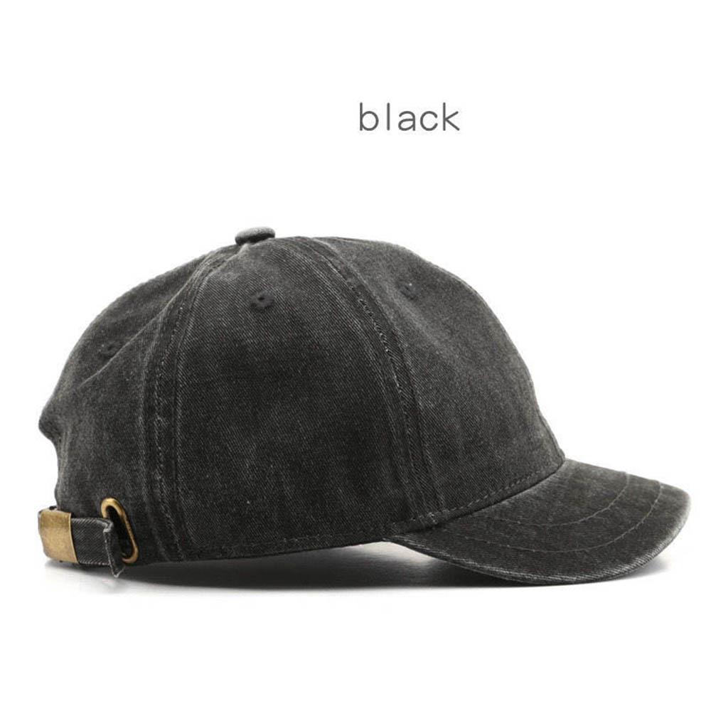 Retro Short Brim Baseball Cap Adjustable Outdoor Sun Hat For Men Women Cotton Streetwear Hat 7