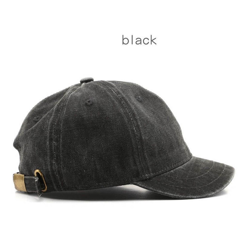 Retro Short Brim Baseball Cap Adjustable Outdoor Sun Hat For Men Women Cotton Streetwear Hat 7