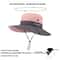 Womens Wide Brim Bucket Hat With Ponytail Hole Quick Dry Outdoor Sun Protection Hat 1