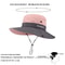 Womens Wide Brim Bucket Hat With Ponytail Hole Quick Dry Outdoor Sun Protection Hat 1