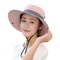Womens Wide Brim Bucket Hat With Ponytail Hole Quick Dry Outdoor Sun Protection Hat 4