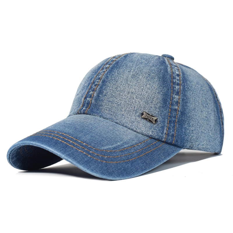 Vintage Washed Cotton Baseball Cap Unisex Adjustable Denim Dad Hat 3