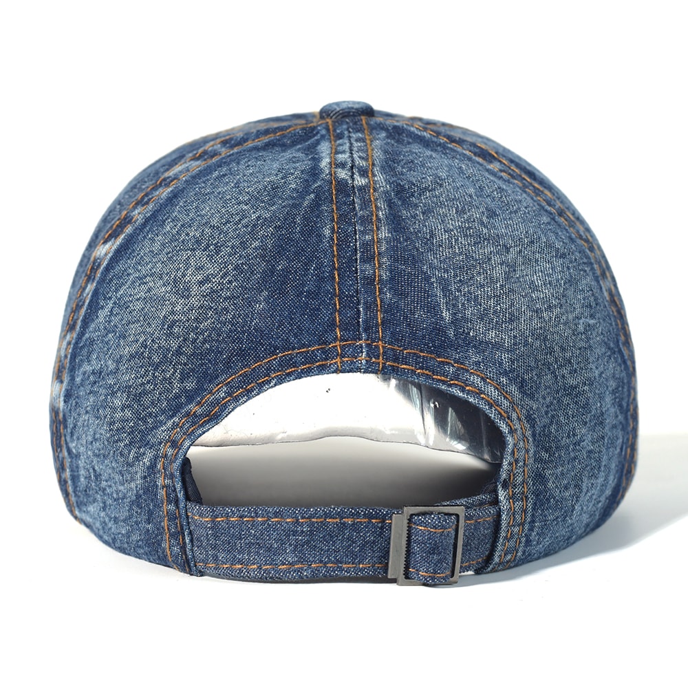 Vintage Washed Cotton Baseball Cap Unisex Adjustable Denim Dad Hat 0