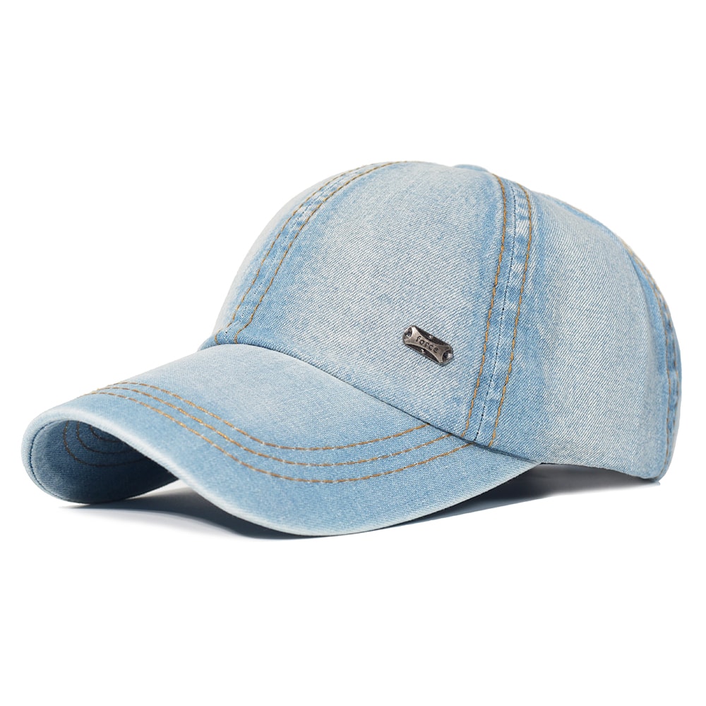 Vintage Washed Cotton Baseball Cap Unisex Adjustable Denim Dad Hat 4