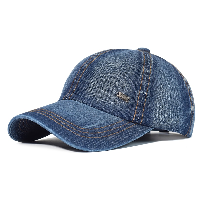 Vintage Washed Cotton Baseball Cap Unisex Adjustable Denim Dad Hat 5