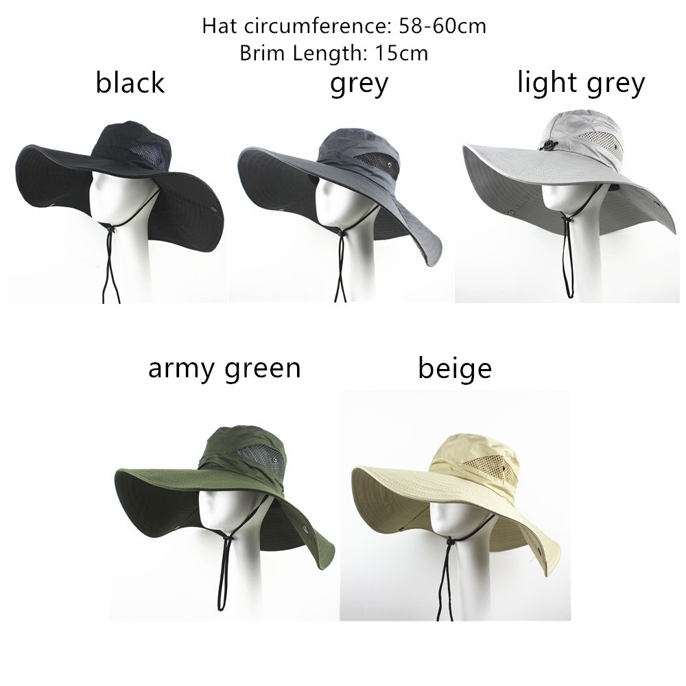 Premium Unisex Wide Brim Sun Hat Breathable UV Protection Fishing Outdoor Bucket Cap 5