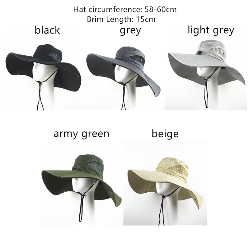 Premium Unisex Wide Brim Sun Hat Breathable UV Protection Fishing Outdoor Bucket Cap 5