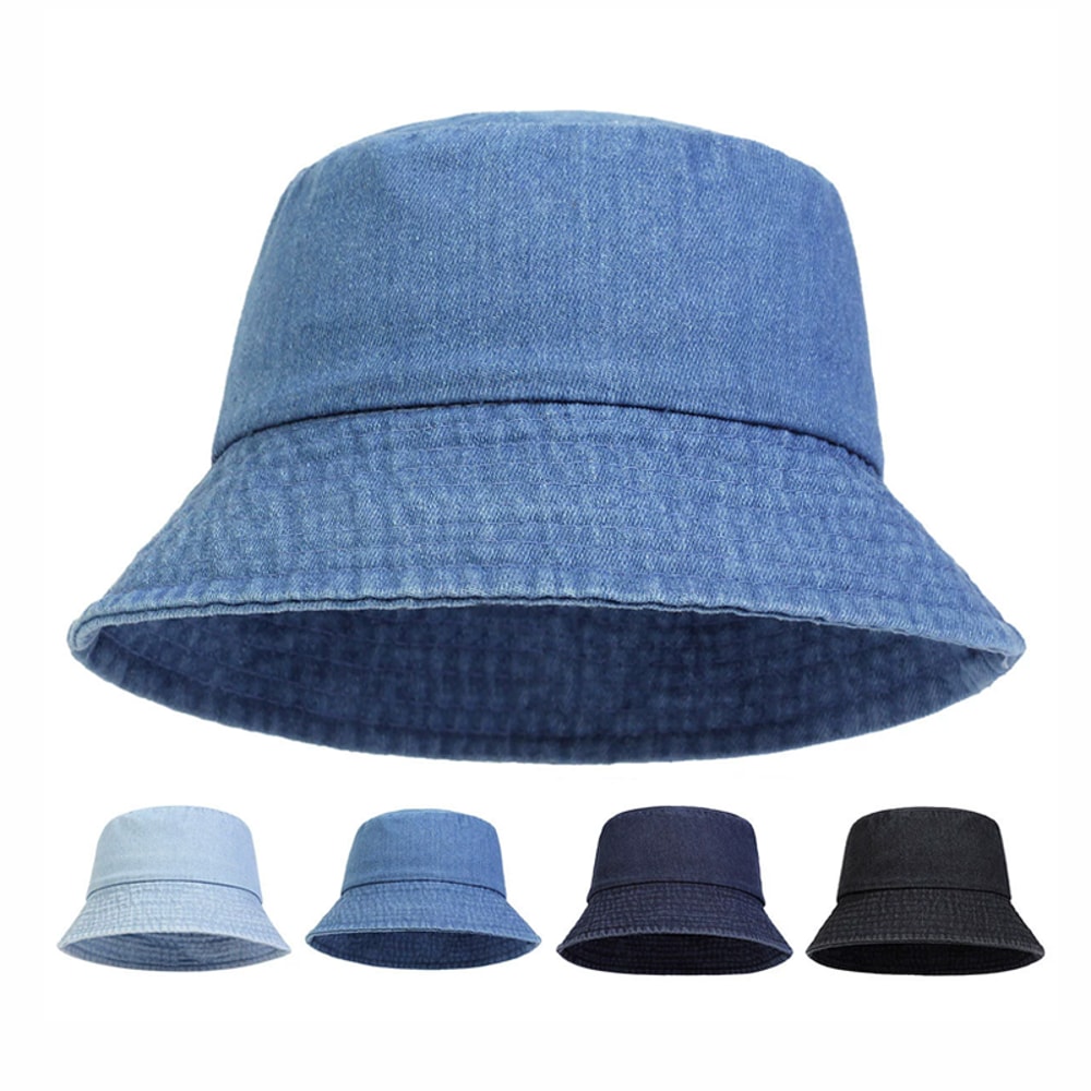 Premium Unisex Cotton Sun Bucket Hat Breathable Outdoor Sunshade Fisherman Cap 0