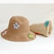 Elegant Floral Embroidered Straw Sun Hat Womens Beach Floppy Summer Bucket Hat 3