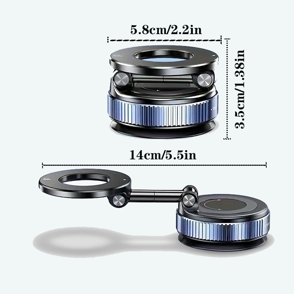 Universal Magnetic Car Phone Mount & Vacuum Suction Phone Holder with Adjustment