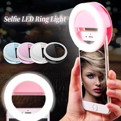 led clip on selfie ring light with usb recharge rechargeable phone video light