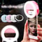 LED Clip On Selfie Ring Light with USB Recharge Rechargeable Phone Video Light