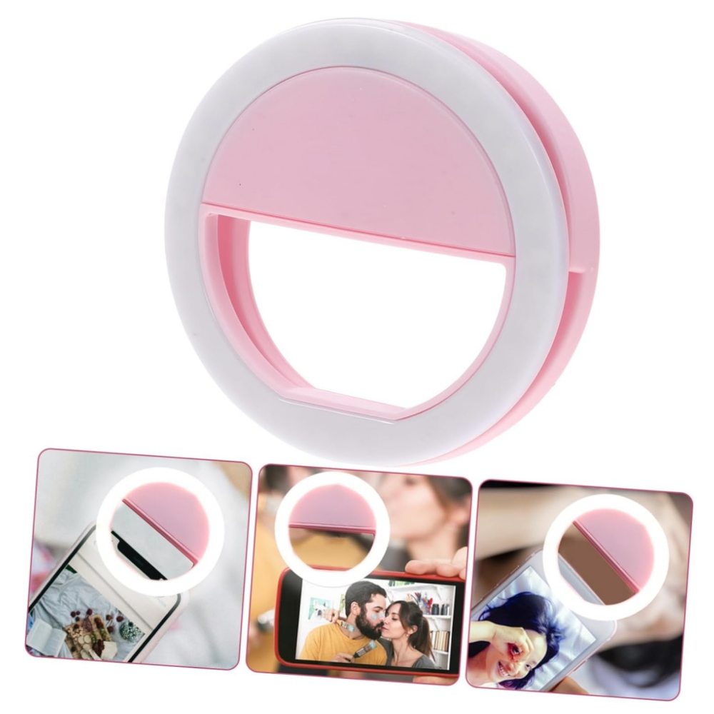 LED Clip On Selfie Ring Light with USB Recharge Rechargeable Phone Video Light