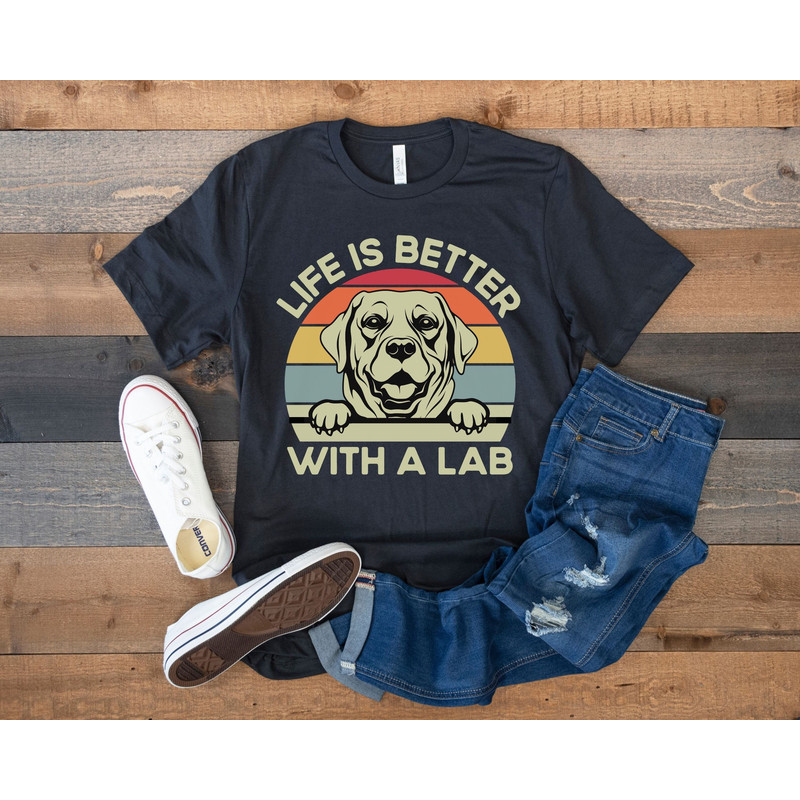 Labrador Shirt, Funny Gift for Labrador Lover, Dog Owner Shirt, Lab Mom Shirt, Labrador Retriever, Retro Dog Tee, Life is Better with a Lab.jpg