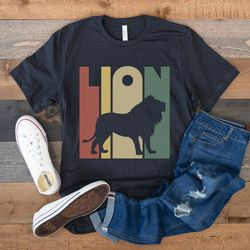 lion shirt, retro vintage lion, gift for lion lover, wild animal shirt, lion birthday, animal lover gift, african lion s