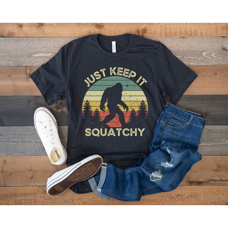 Sasquatch Shirt, Funny Bigfoot Tee, Cryptid Shirt, Gift for Hiking Lover, Retro Vintage Big Foot, Yeti Shirt, Nature Shirt, Keep It Squatchy.jpg