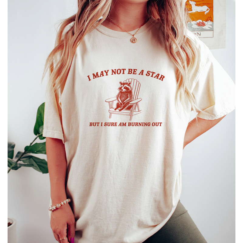 I May Not Be A Star, Vintage Drawing T Shirt, Raccoon Meme T Shirt, Funny Trash Panda T Shirt, Unisex Tee.jpg