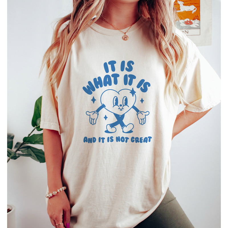 It Is What It Is And It Is Not Great, Meme T Shirt, Funny T Shirt, Sarcasm T Shirt, Vintage Cartoon, Unisex.jpg