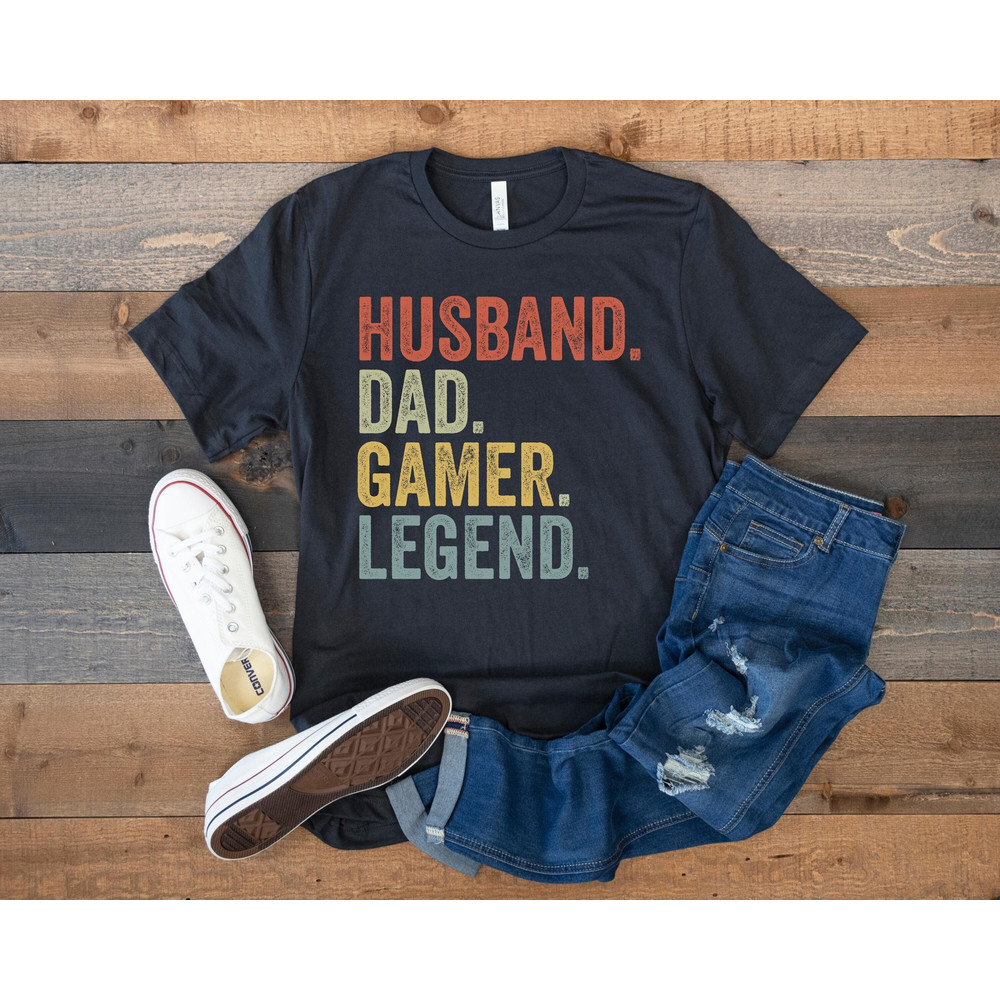 Gamer Dad Gift, Husband Dad Gamer Legend, Gaming Dad Shirt, Nerd Shirt, Gamer Gifts for Him, Father's Day Gift from Wife, Video Game Tee Men.jpg