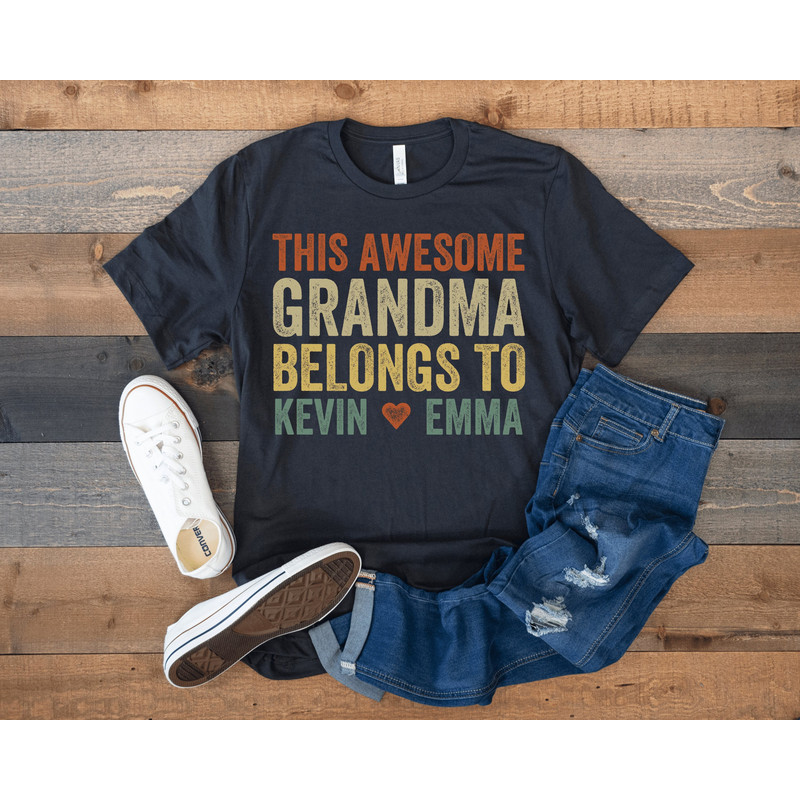 Personalized Grandma Shirt, Grandma Shirt With Grandkids Names, Personalized Gifts for Grandmother, This Awesome Grandma Belongs To Custom.jpg