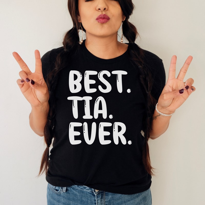 Tia Shirt, Tia Gifts, Tio Shirt, Aunt Shirt, Auntie Shirt, Best Tia Ever, Mexican Shirt, Gift from Niece Nephew, Aunt Announcement Gift.jpg