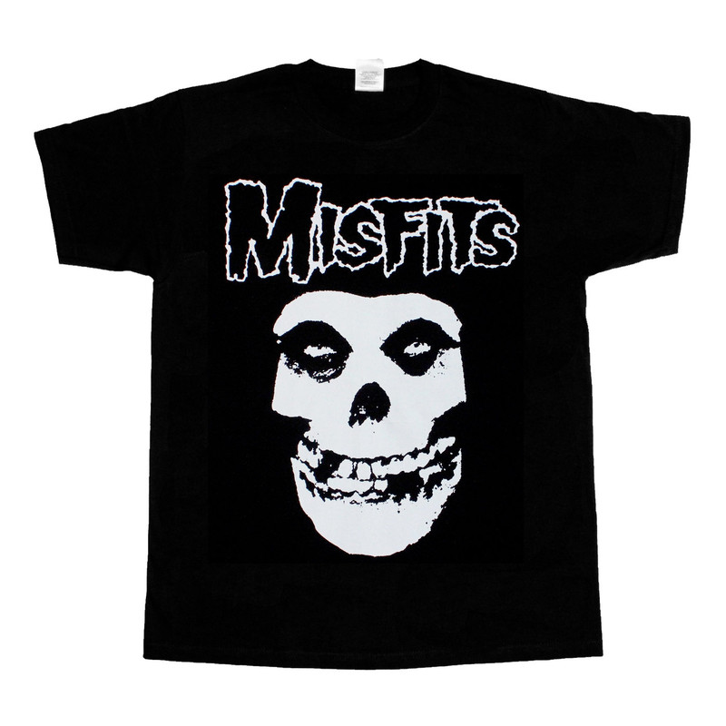 misfits skull horror punk death metal new black short long  sleeve t-shirt.jpg