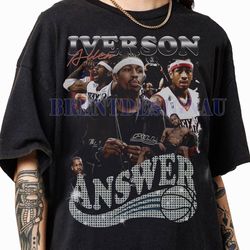 limited allen iverson vintage 90s graphic t-shirt, allen iverson shirt, allen iverson graphic american basketball