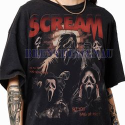 scream vintage 90s graphic t-shirt, ghostface horror movies sweatshirt, ghost face classic retro tees unisex t-shirt