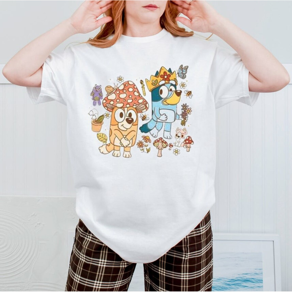 Bluey Mushroom TShirt, Bluey Unisex Shirt, Bluey and Bingo Shirt, Bluey Birthday Party, Bluey Family Printed Shirt, Bluey Shirt 2023.jpg