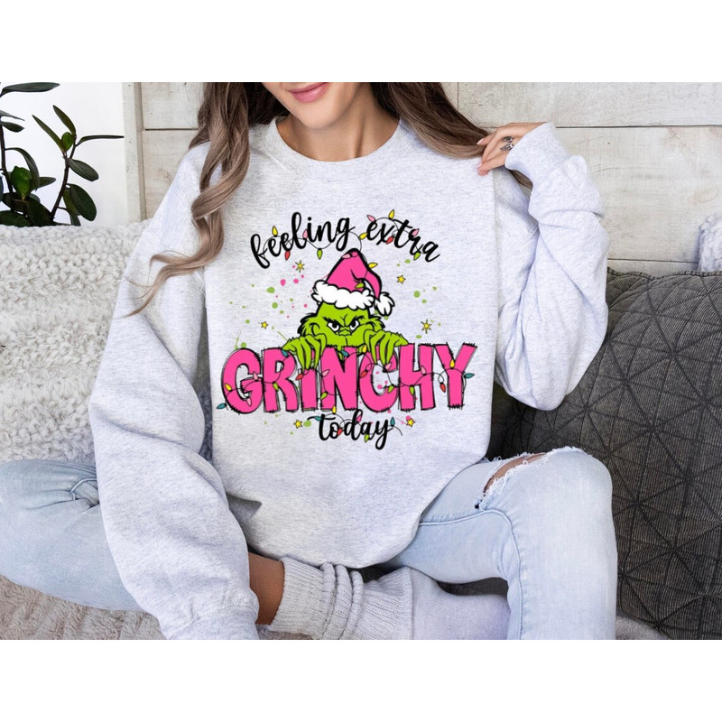 Feeling Extra Grinchy Today Christmas Sweatshirt, Grinch Shirt, Christmas Gift, Funny Grinch Sweatshirt, Grinchmas Hoodie.jpg