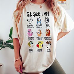 god says i am bluey rad shirt, rad dad tshirt, funny bluey bandit shirt, dad bluey shirt, happy fathers day shirt,  gift
