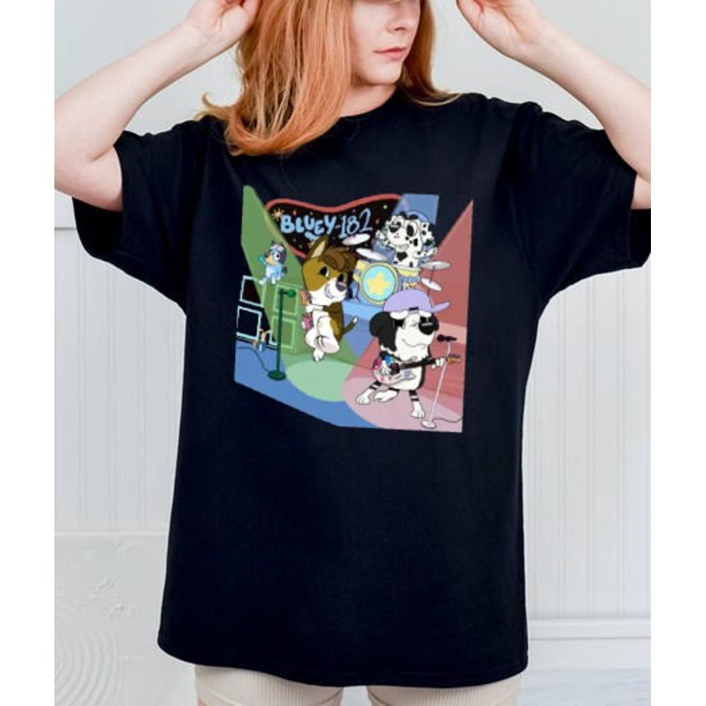 Retro Bluey-182 T-Shirt, Bluey Family Shirt, Funny Blink 182 Shirt, Bluey Music Shirt.jpg