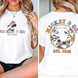 retro mickey & co est.1928 shirt, disneyworld tshirt, vintage disneyland tee, mickey and friends, disney family shirt, m