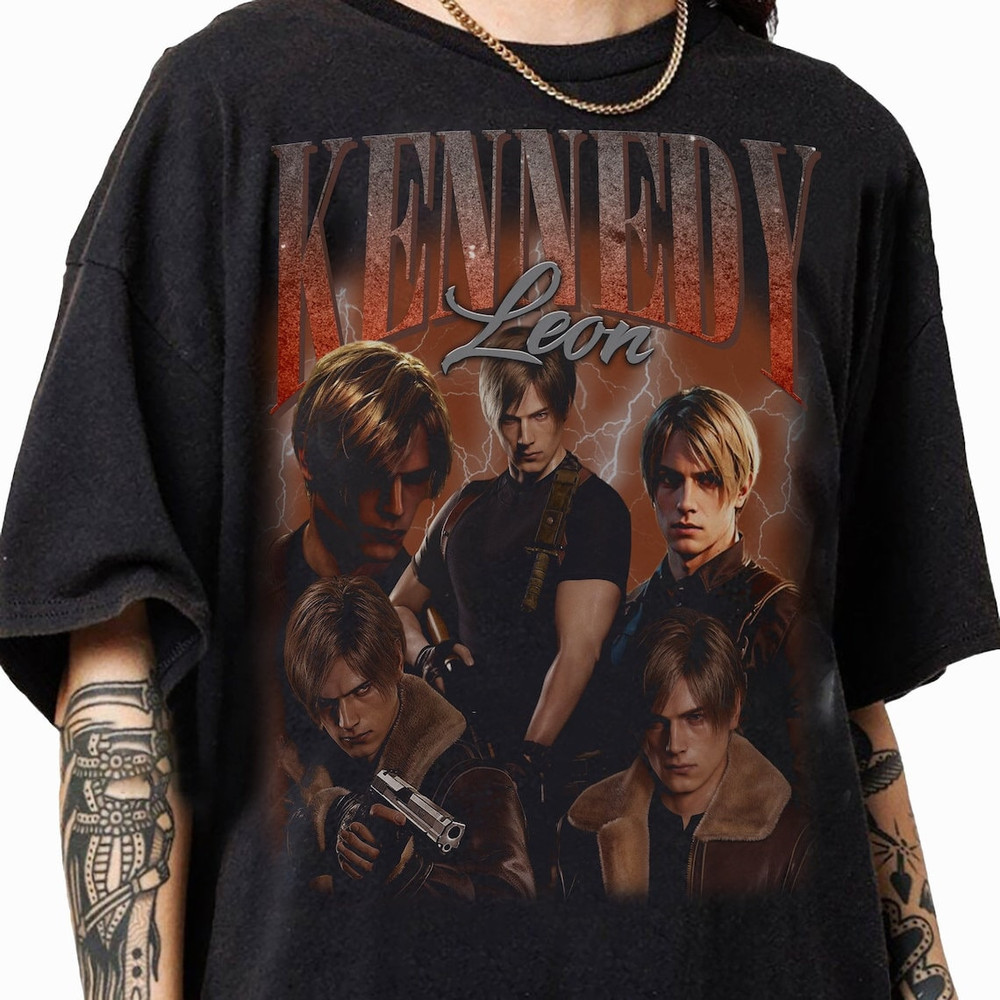 Vintage 90s Graphic Leon S Kennedy Shirt, Leon S Kennedy Sweatshirt, Retro Kennedy Resident Evil Game Hoodie.jpg