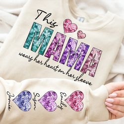 this mama wear her heart faux sequin glitter shirt