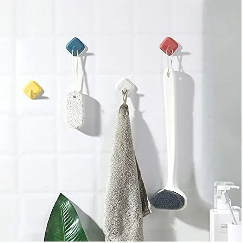 Adhesive Wall Hooks for Hanging Decorative Plastic Hooks Heavy Duty (11 lbs5kg) Towel Hooks Coat Hooks for Wall Key Hook Hanging 4 Pack.jpg