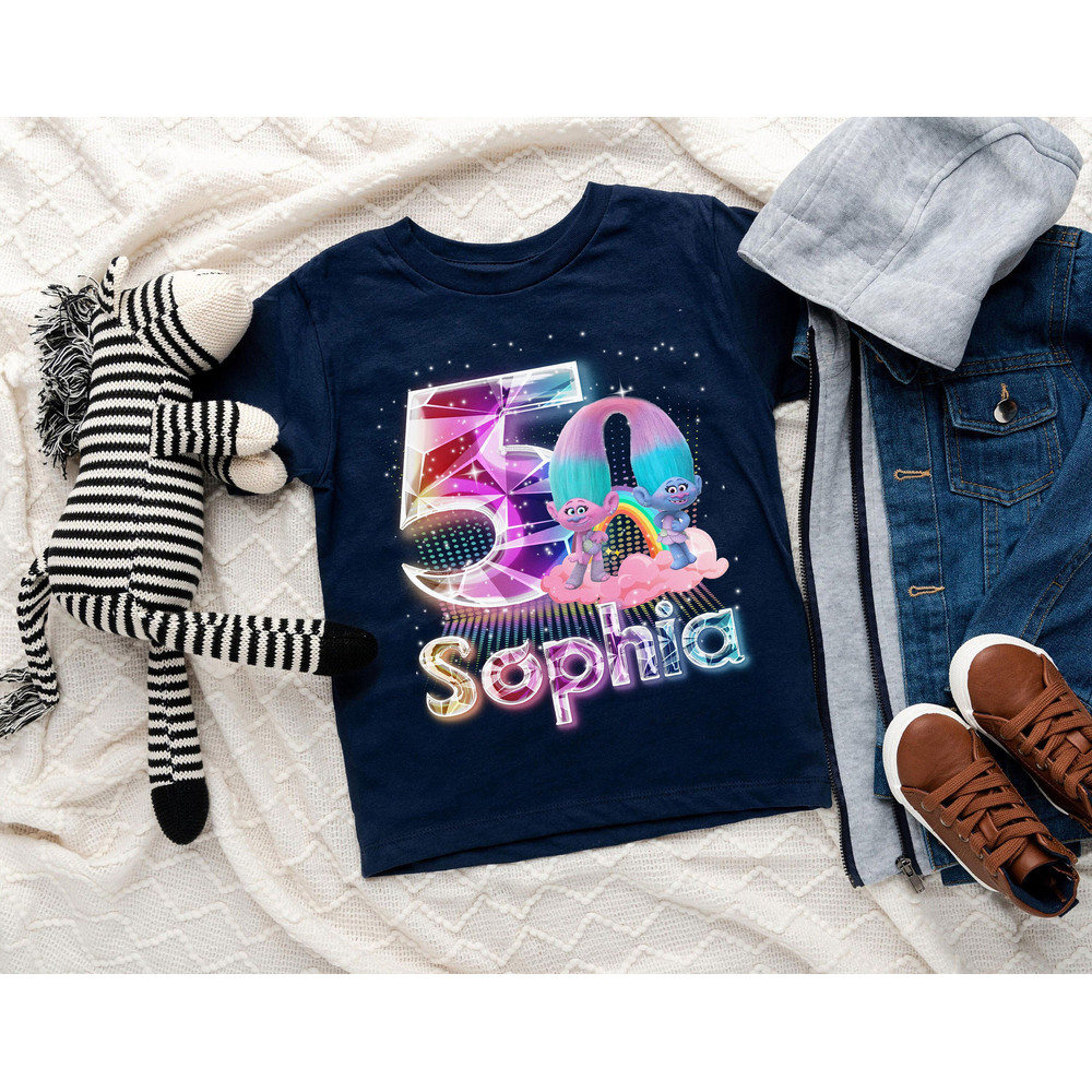 Custom Chenille Trolls Birthday Shirt, Trolls Birthday Girl Party Shirt, Trolls Girl Shirt, Personalized Trolls Birthday Shirt.jpg