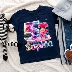 custom queen poppy trolls band together shirt for girl, trolls birthday shirt, 55