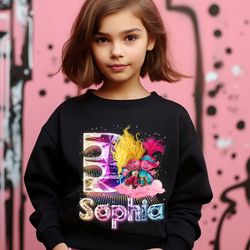 custom viva and queen poppy trolls birthday shirt, queen poppy shirt, 75