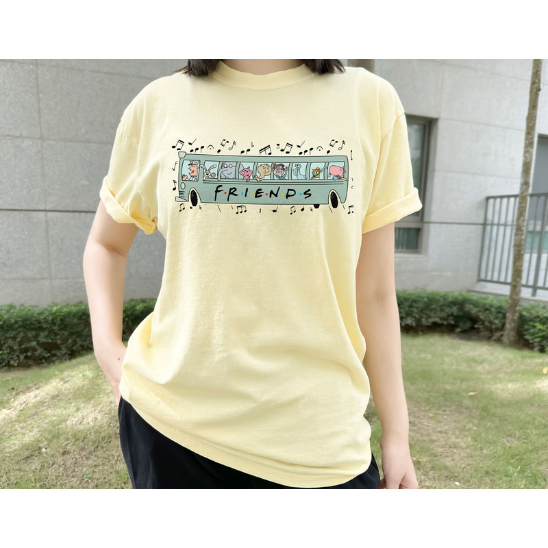 Cute Elephant and Piggie Friends Bus T-Shirt, Music Teacher Student Kid Book Shirt, Kindergarten Pre-K Preschool Tee, Back to School Tee.jpg