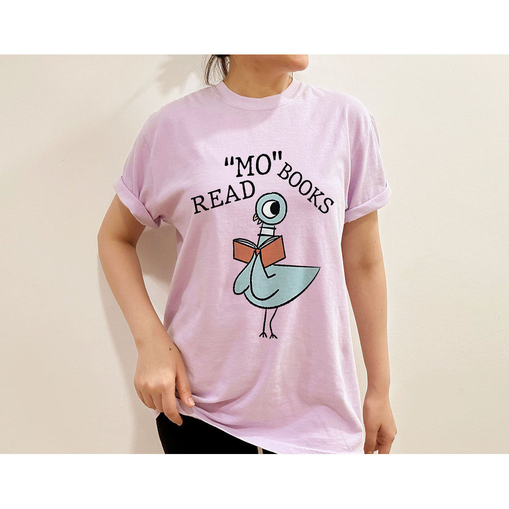 Funny the Pigeon Read Mo Books T-Shirt, Pigeon Elephant and Piggie Bookish Shirt, Gift for Mo Willems Fans, Kindergarten Teacher Student Kid.jpg