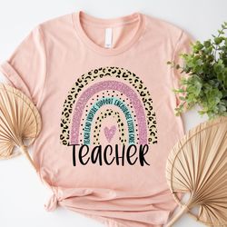 teacher rainbow t-shirt, teaching tee, 278