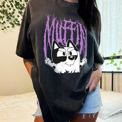 blue muffin shirt, muffin bingo shirt dog cartoon