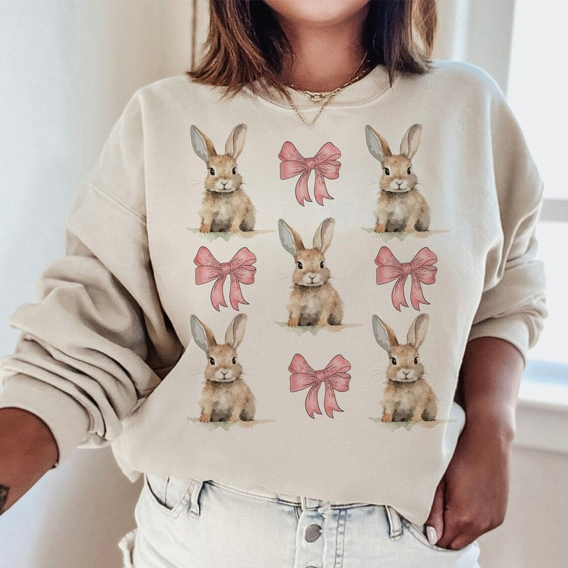 Coquette Bunny Sweatshirt,Easter Shirt,Easter Vibes T-shirt,Easter Bunny Day,Easter Shirt Design,Happy Easter Shirt.jpg