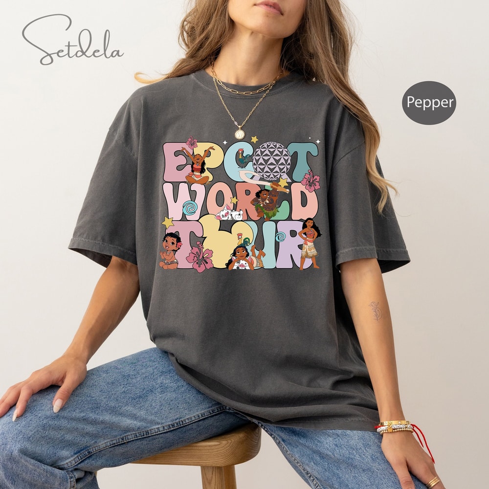 Disney Epcot World Tour Moana Shirt Mickey And Friends Drinking Around The Comfort Colors Shirt, Disney Epcot World Tour Shirt, WDW Shirt.jpg