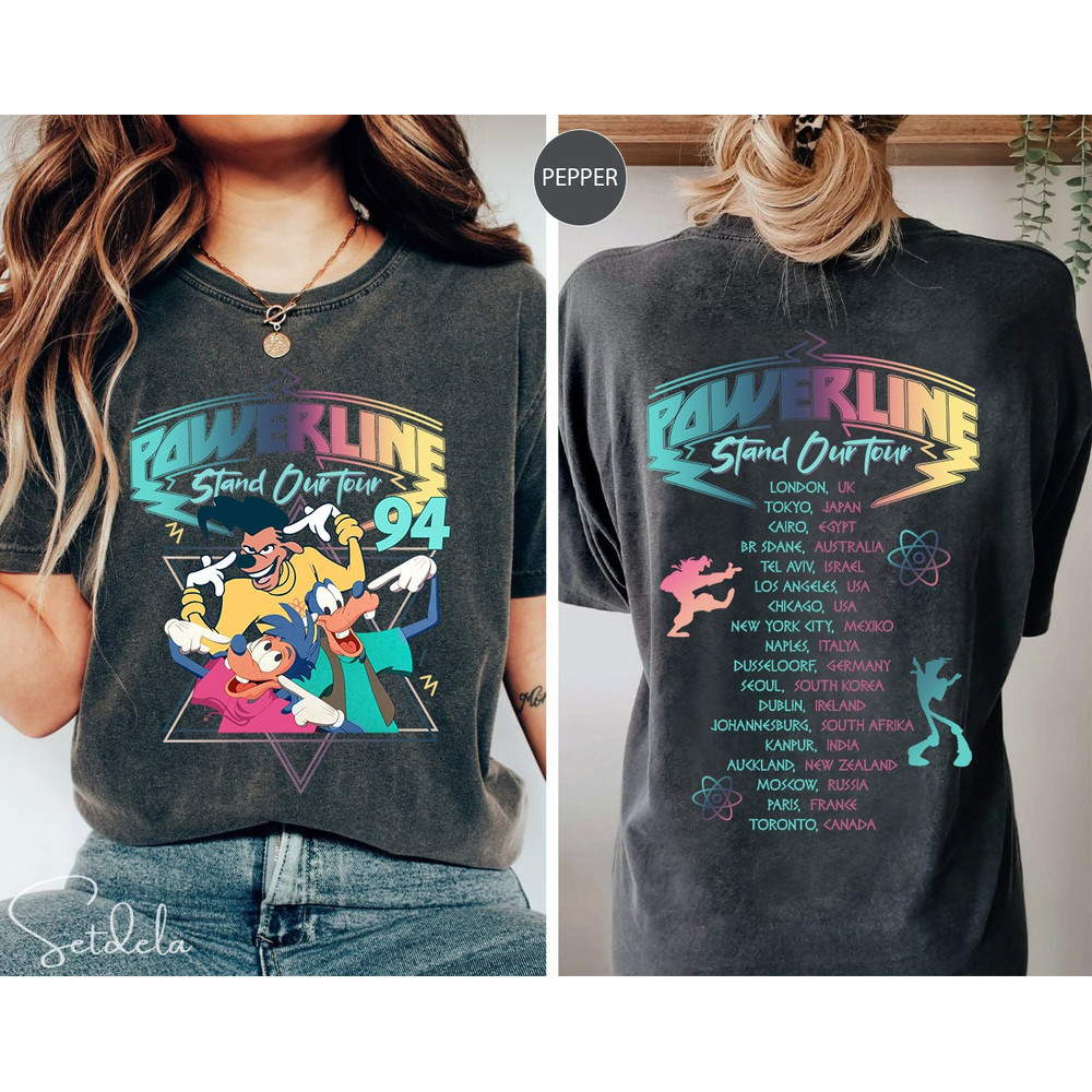 Retro 90s Goofy Movie Comfort Colors Shirt, Max Goofy Roxanne Powerline Shirt, Disney World Tour Shirt, Goofy Movie Shirt, Disney Group 1.jpg
