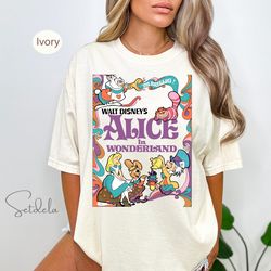 retro alice in wonderland comfort colors shirt, disney princ, 116