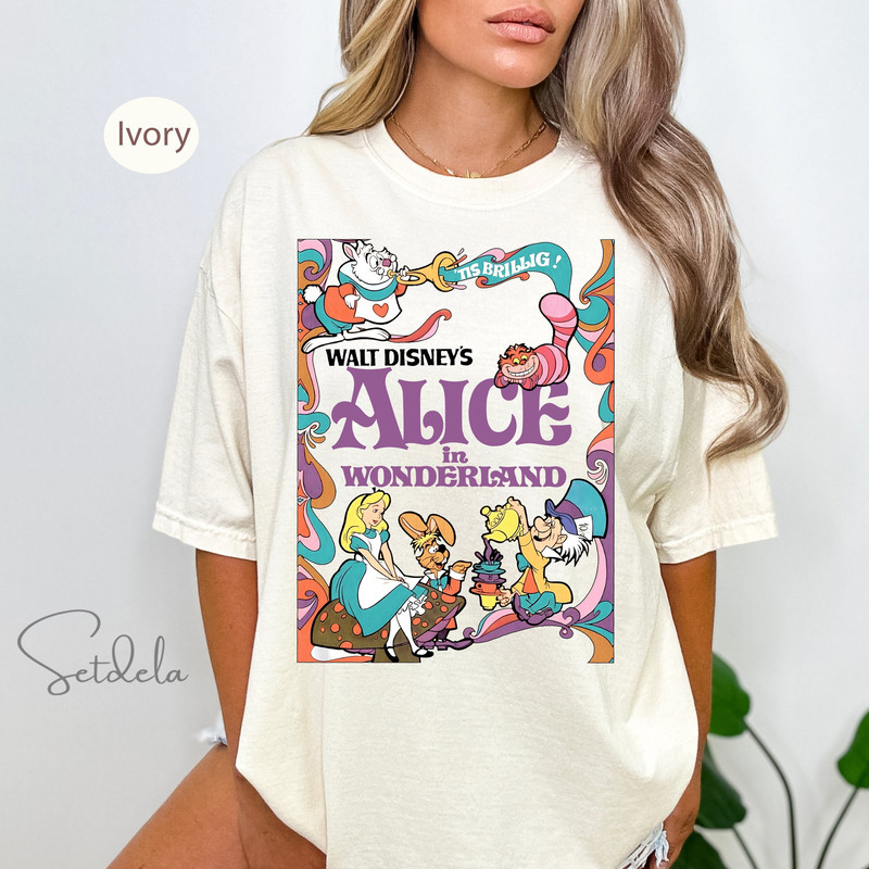 Retro Alice in Wonderland Comfort Colors Shirt, Disney Princess Alice Shirt, Vintage 90s Disneyland Shirt, Disney Adventures in Wonderland.jpg